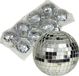 Othmar Decorations discobal kerstballen - 8x - zilver - 6cm - kunststof