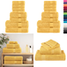 Solund Ensemble de serviettes de qualité supérieure Solund 8 pièces doré - Serviettes de bain - Serviettes en coton