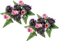 Flair Flower Kunstbloemboeket met kunstrozen, lelies, rozen kunstbloemstuk, boeket, grafdecoratie, begraafplaatsarrangement