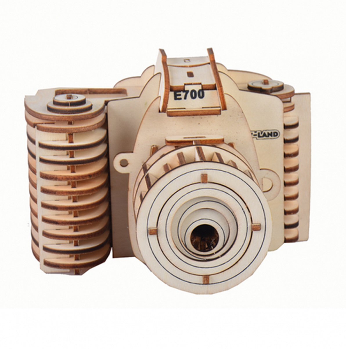 De Bouwplaats Bouwpakket 3D Puzzel Camera Fototoestel Vintage van hout