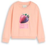 Tom Tailor - Cropped sweatshirt met print - Maat 116/122 - peach bloom