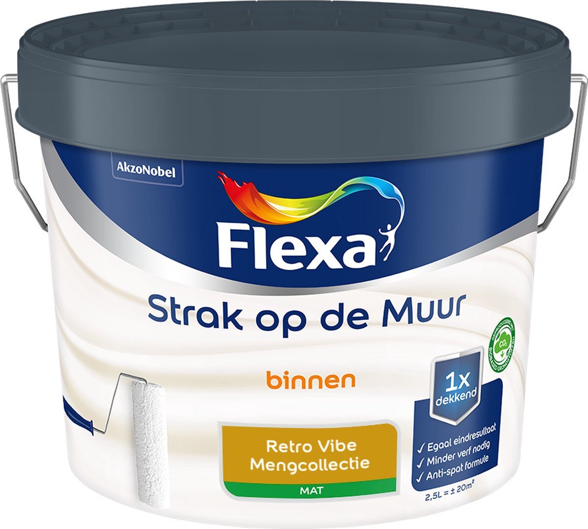 FLEXA Strak op de muur Muurverf - Mengcollectie - Retro Vibe - 2,5 liter