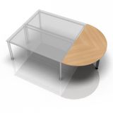 hjh OFFICE PRO LA160 G - Table d'appoint 160x80 Chêne