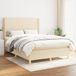 Maison Exclusive - Boxspringbed avec matelas, couleur crème, 140x190 cm, rembourré