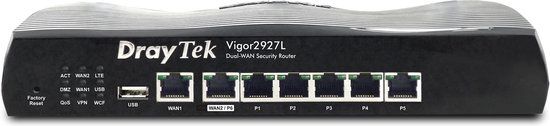 DrayTek Vigor 2927L - Draadloze Router - Gigabit Ethernet - 4G - Zwart