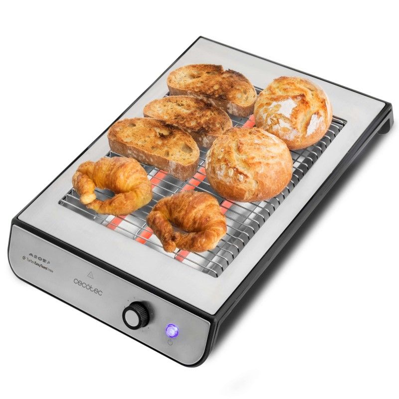 Cecotec Turbo EasyToast Inox - Broodrooster - 900W - Zwart/Zilver