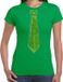 Bellatio Decorations Verkleed shirt dames - stropdas glitter groen - groen - carnaval - foute party S