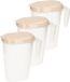 Plasticforte Pichet avec couvercle taupe - 3x pièces - 1,6 Litre - plastique
