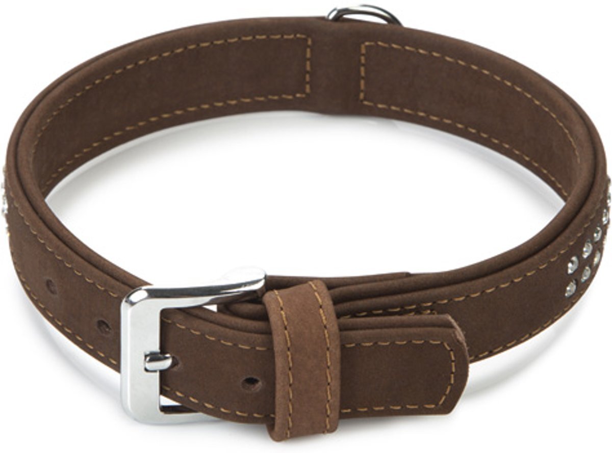 Beeztees Buffalo - Hondenhalsband - Leer - Bruin - 50cm x 30mm