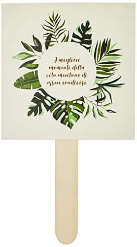 Mopec Waaierdesign met bladeren, Migliori Momenti, wit, 15 x 26 cm, 25 stuks, papier, eenheidsmaat