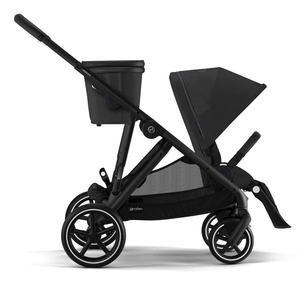 Cybex Gazelle S Kinderwagen - Moon Black - Black Frame - Geschikt voor Duo