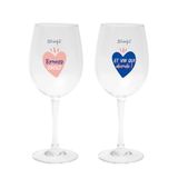 Mr. Wonderful - Set van 2 wijnglazen - Goede golven en wijn die overvloedig aanwezig is! - Capaciteit glazen: 475 ml