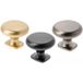Gedotec Bouton de meuble LORENA en métal, Ø 33 mm, noir mat