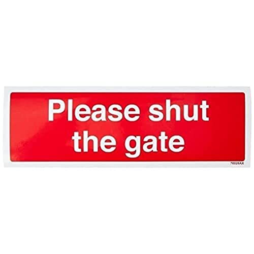V Safety VSafety Shut The Gate Sign - 300mm x 100mm - Zelfklevende Vinyl