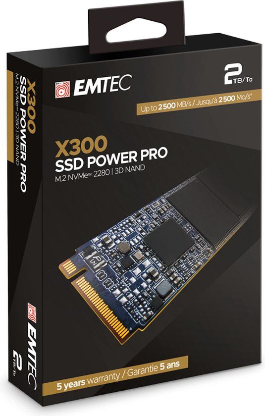 Emtec X300 - 2TB - M.2 SSD - 2500 MB/s Read / 2000 MB/s Write