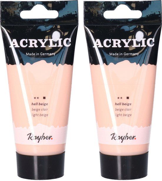 Rayher hobby materialen Acrylverf - Roze - 75 ml - Set van 2 stuks