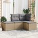 Maison Exclusive - Ensemble de meubles de jardin 4 pièces avec canapé et coussins, beige, en polyrotin