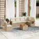 Maison Exclusive - Ensemble de meubles de jardin 7 pièces avec canapé et coussins, beige, en polyrotin