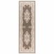 vidaXL - Tapis - FLORNES - Tissé - Taupe - Motif symétrique - 80 x 200 cm - Laine - Poil court - Lavable