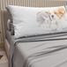 PETTI Artigiani Italiani - Beddengoed dieren met katten en honden van katoen met kussenslopen in digitale print, beddengoed voor tweepersoonsbed, lichtgrijs, 100% Made in Italy