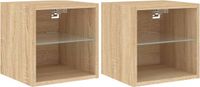 vidaXL Tv-wandmeubels met LED - 2 stuks - 30x28,5x30 cm - Sonoma eikenkleurig