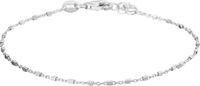 The Jewelry Collection Armband Blokjes 1,1 mm 17 + 2 cm - Zilver Gerhodineerd