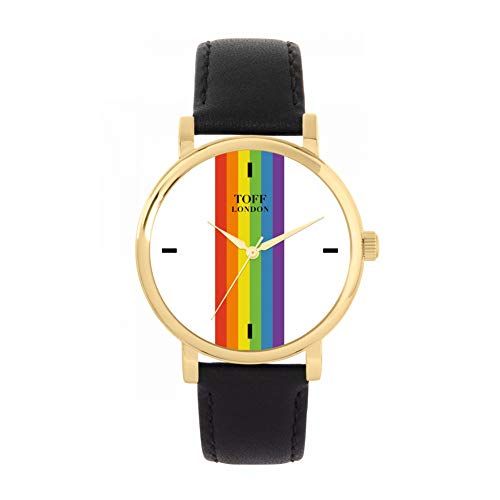 Toff London Pride Lineair horloge met witte stokken - 5059656032472