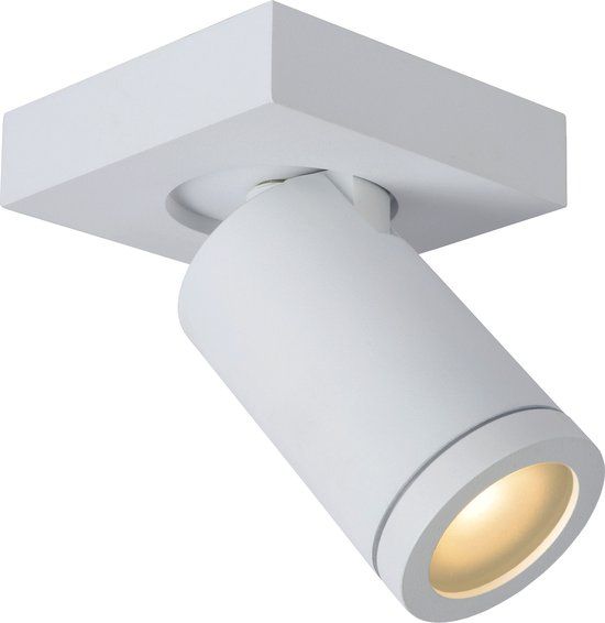Lucide TAYLOR - LED Plafondspot Badkamer - GU10 - 1x5W - Dim to Warm - IP44 - Wit