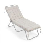 Merkloos Relaxdays Ligbedkussen - 190 x 70 cm - Tuinbankkussen - Beige