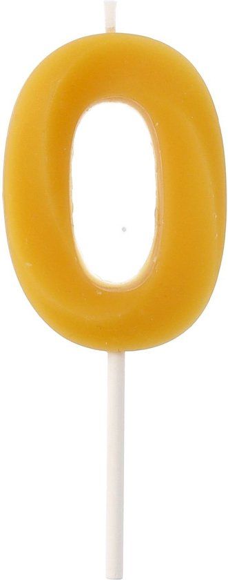 Folat Party Products Folat Kaars - Cijfer 0 - Bijenwas - 4,5 cm