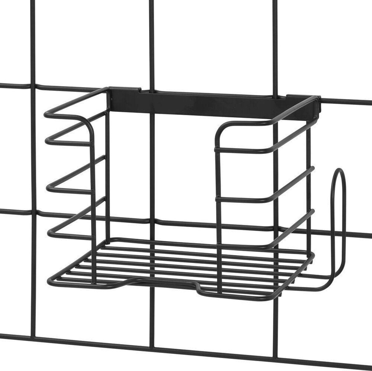 iDesign Strijkijzer houder voor wandrek - Zwart | Metaal