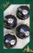 Dekohelden24 Lauschaer Kerstboomversiering, set van 4 ballen in blauw mat met kerstscène, 7 cm, met gouden kroon