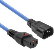 ACT Netsnoer C13 IEC Lock - C14 blauw 2 m