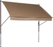 Angerer Klemluifel, stijl met handslinger, terras/balkon, eenvoudige montage zonder boren, Made in Germany, hoogwaardige stof, uv-bestendig, in hoogte verstelbaar, waterafstotend, 250 cm, taupe