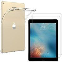Phonillico® Case + 2 geharde glazen voor iPad 6e generatie / 5e generatie / AIR 2 / AIR 1 - Schokbestendige bescherming Transparant