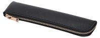 Porte-stylo fin en similicuir, 20 cm, noir