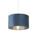 Searchlight Velvet Drum - abat-jour - Ø 38 x 22 cm - bleu-vert et argent