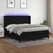 Maison Exclusive - Lit boxspring avec matelas et éclairage LED, noir, 160x200 cm, textile