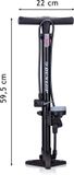 Dunlop Fietspomp met Drukmeter en Ventiel Adapter Set - Vloerpomp 180 PSI - Geschikt voor Presta Dunlop Schrader - Verloopnippels voor Fiets Auto Bal - Inclusief Opbergdoos