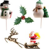 DEKORA - 6 kerst taartdecoraties