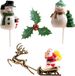 DEKORA - 6 kerst taartdecoraties