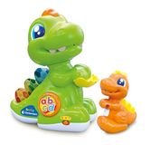 Clementoni Baby dino-dinosaurus-puppy, activiteitencentrum, interactief elektronisch spel 10 maanden, leert eerste letters, stimuleert de eerste stappen, in het Italiaans, 17953, meerkleurig
