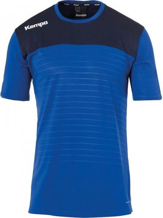 Kempa Emotion 2.0 Shirt Korte Mouw Kinderen - Royal Blauw/Marine Blauw Maat 128