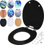 Merkloos WC bril - Premium WC Bril - Toiletbrillen Toiletdeksel - toilet seat - Premium Toilet Seat - Toilet Seats Toilet Lid - Zwart - MDF
