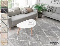 TESSO LIVING Vloerkleed Shaggy Grijs Hoogpolig 80cm x 300cm