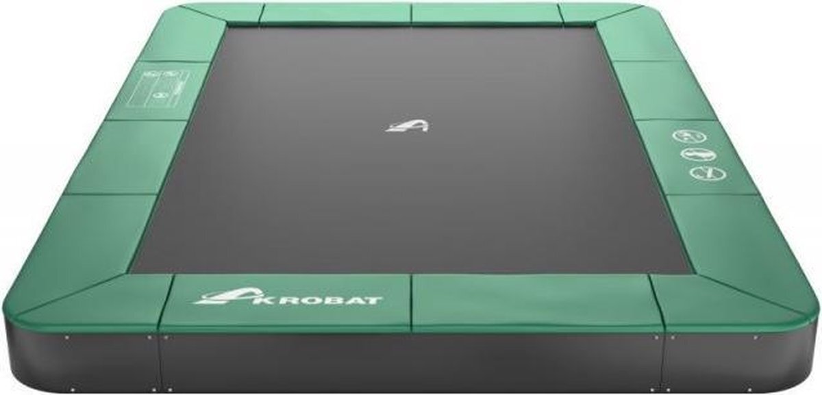 Akrobat Orbit Flat to the Ground Trampoline - 305 x 183 cm - Groen