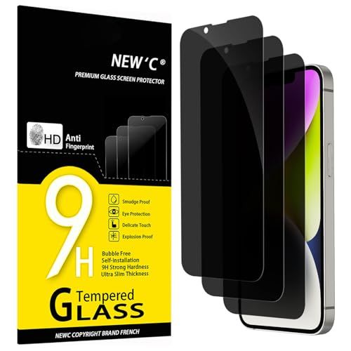 NEW'C 3 Stuks, Privacy Screen Protector voor iPhone 16e, iPhone 14, iPhone 13, iPhone 13 Pro (6,1 inch), verbeterde 28-graden smalle privacyhoek, ultraduurzame 9H-hardheid, bubbelvrij