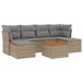vidaXL 7-delige Loungeset met kussens, polyrattan, gemengd beige