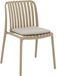 Goossens Tuinstoel Lygeke - Kunststof - bruin - 54 x 80 x 57 cm - Tuinstoel zonder armleuning - inclusief kussen - Stapelbaar