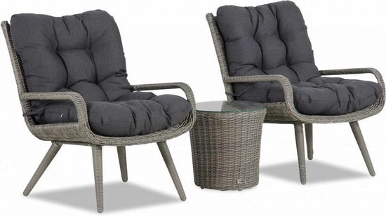 Garden Collections Dover Bistroset - Grijs-antraciet - Wicker - 1 zitplaats
